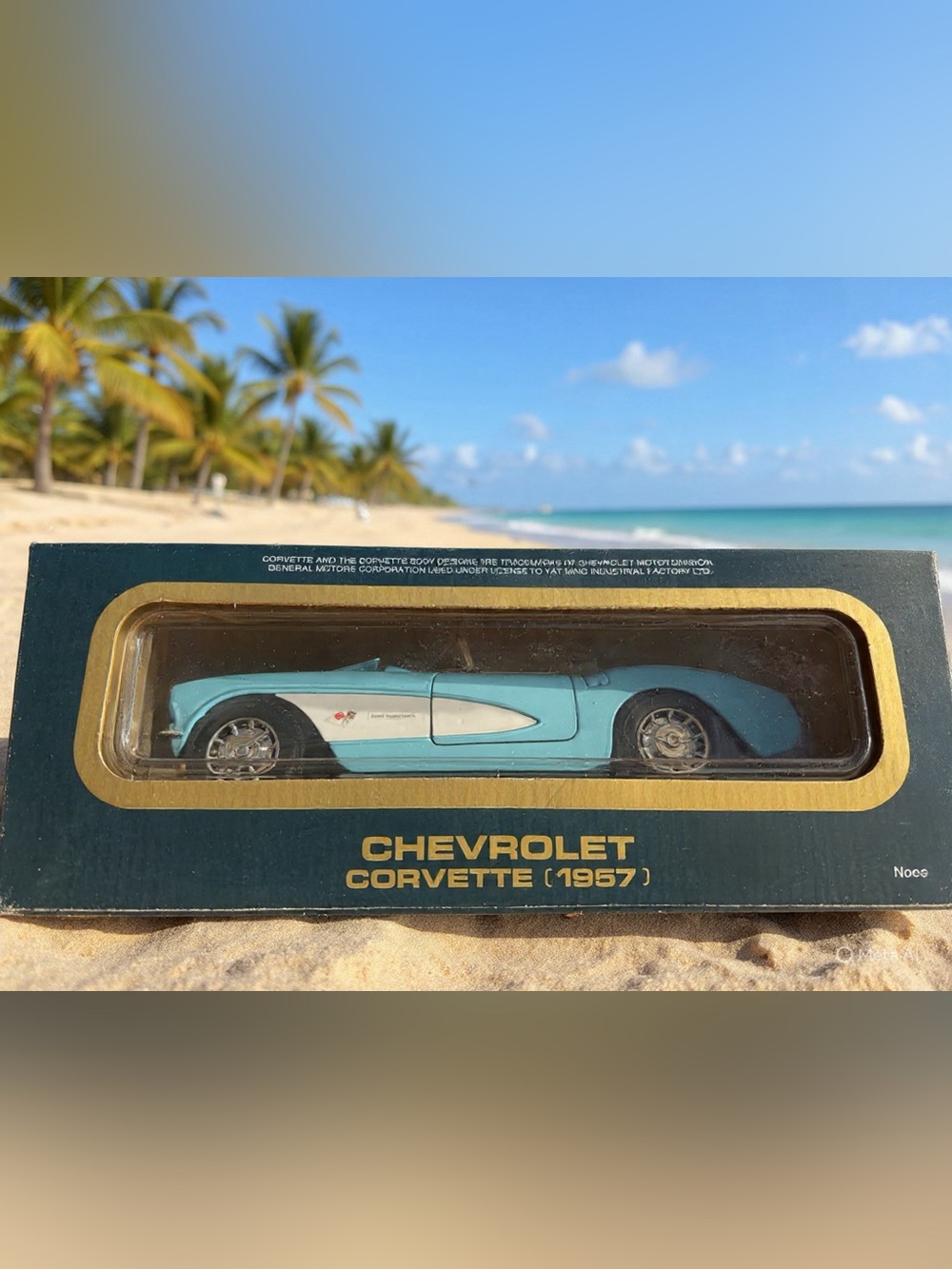 1957 Corvette Collection B Light Blue & White Die-Cast Convertible Car